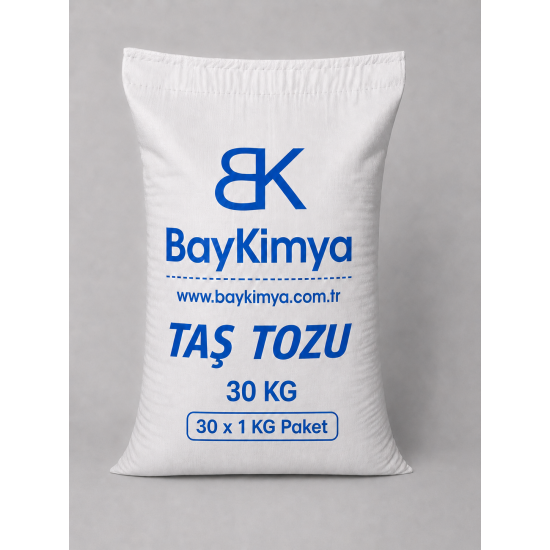 Bay Kimya Kokulu (Kokusuzdur) Taş Tozu Beyaz 1 Çuval 1er Kgluk Paketler 30 Kg