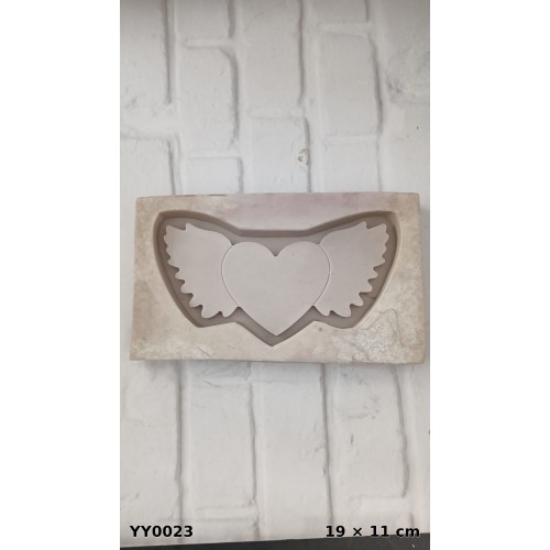 YY0023 Kanatlı Kalp Silikon Kalıp