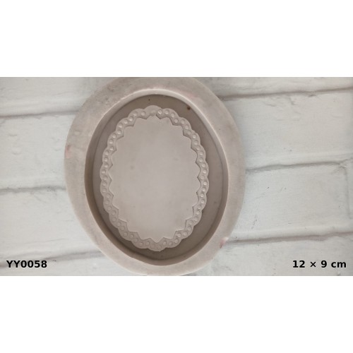 YY0058 Desenli Oval Çerçeve Silikon Kalıp
