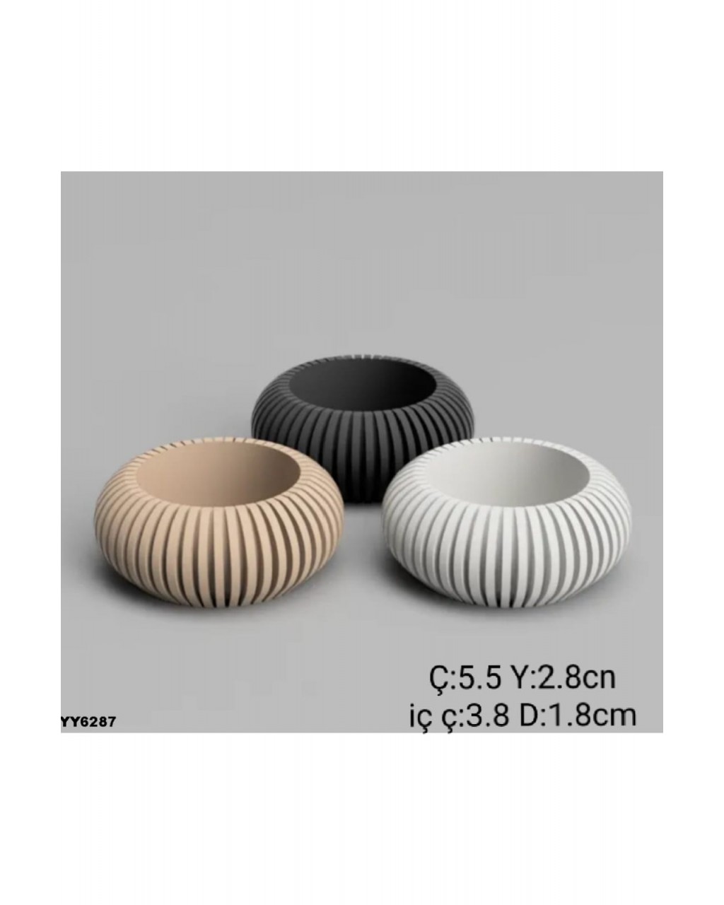 YY6287 Modern Çizgili Yassı Mumluk Saksı Silikon Kalıp YY6287 Modern Çizgili Yassı Mumluk Saksı Silikon Kalıp