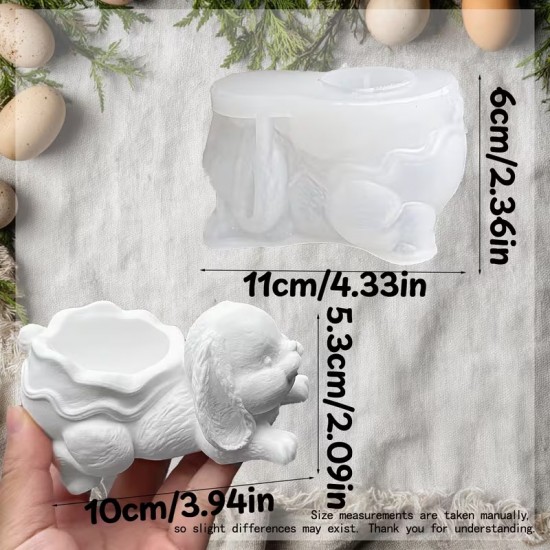 YY6309 Tavşan Modeli Mumluk Sukulent Silikon Kalıp