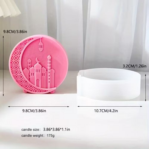 YY6313 Ramazan Temalı Hilal Modelli Mumluk Silikon Kalıp