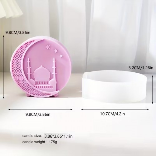 YY6314 Ramazan Temalı Hilal Modelli Mumluk Silikon Kalıp