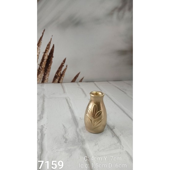 YY7159 Mini Tasarım Vazo Yaprak Desenli Silikon Kalıp
