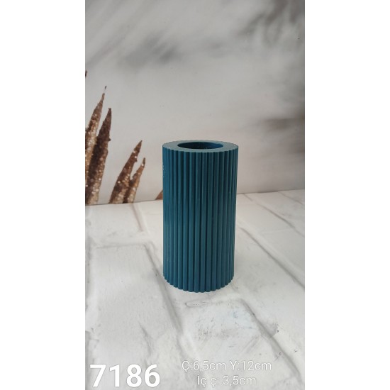YY7186 Orta Çizgili Tealight Silikon Kalıp