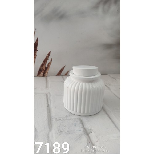 YY7189 Çizgili Özel Kapaklı Büyük Mumluk Silikon Kalıp