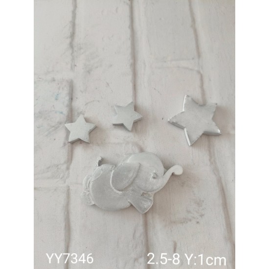 YY7346 Fil Ve Yıldız Biblo Silikon Kalıp