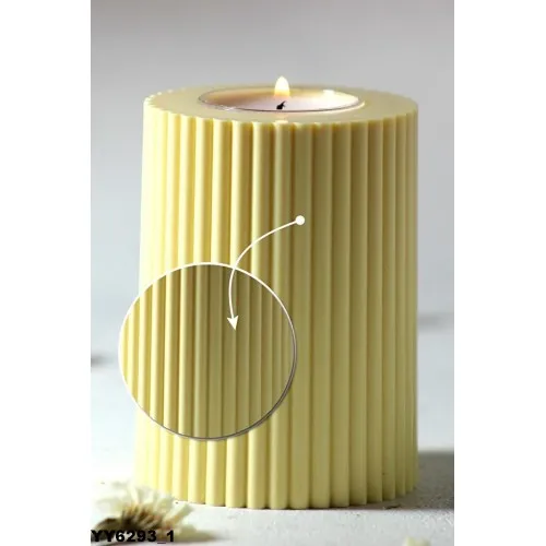 YY6293 3 Boy Çizgili Tasarım Prime Tealight Mumluk Silikon Kalıp