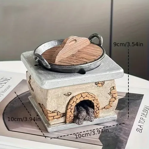 YY6312 Vintage İlhamlı Ocak Küllük Mumluk Biblo Silikon Kalıp