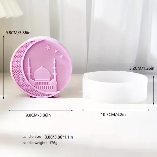 YY6314 Ramazan Temalı Hilal Modelli Mumluk Silikon Kalıp