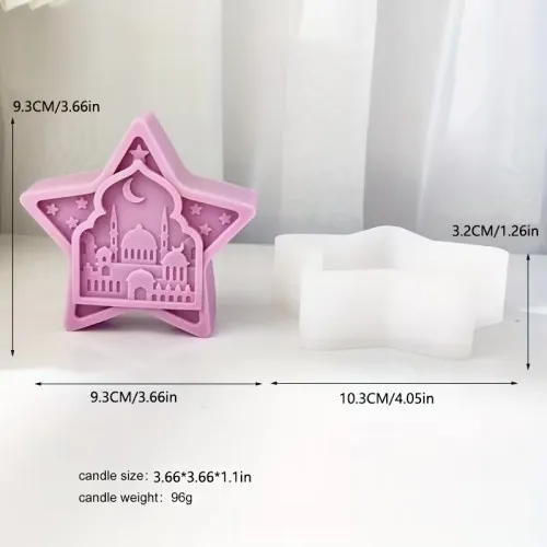 YY6315 Ramazan Temalı Yıldız Modelli Mumluk Silikon Kalıp
