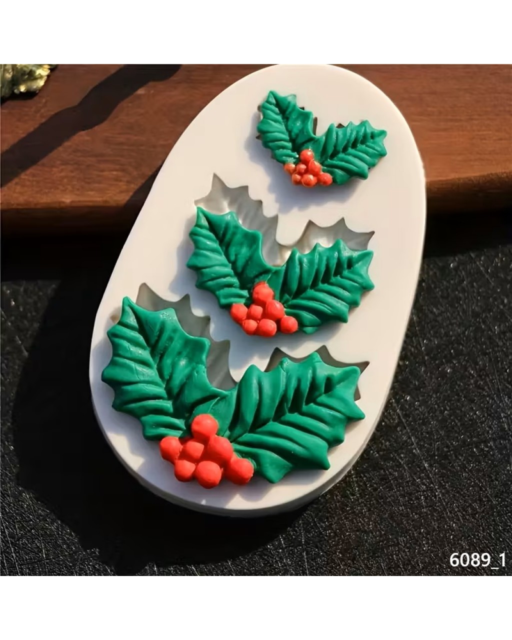 YY6089 Yılbaşı Temalı 3lü Yaprak Silikon Kalıp