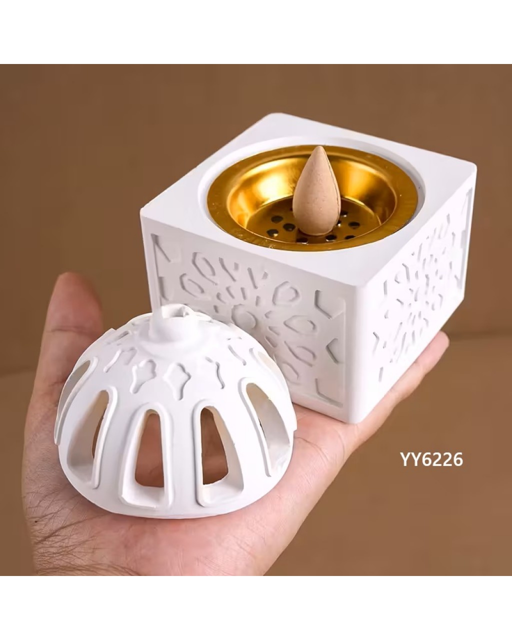 YY6226 – Kubbe Kapaklı Tealight Mumluk Konik Tütsülük Silikon Kalıp
