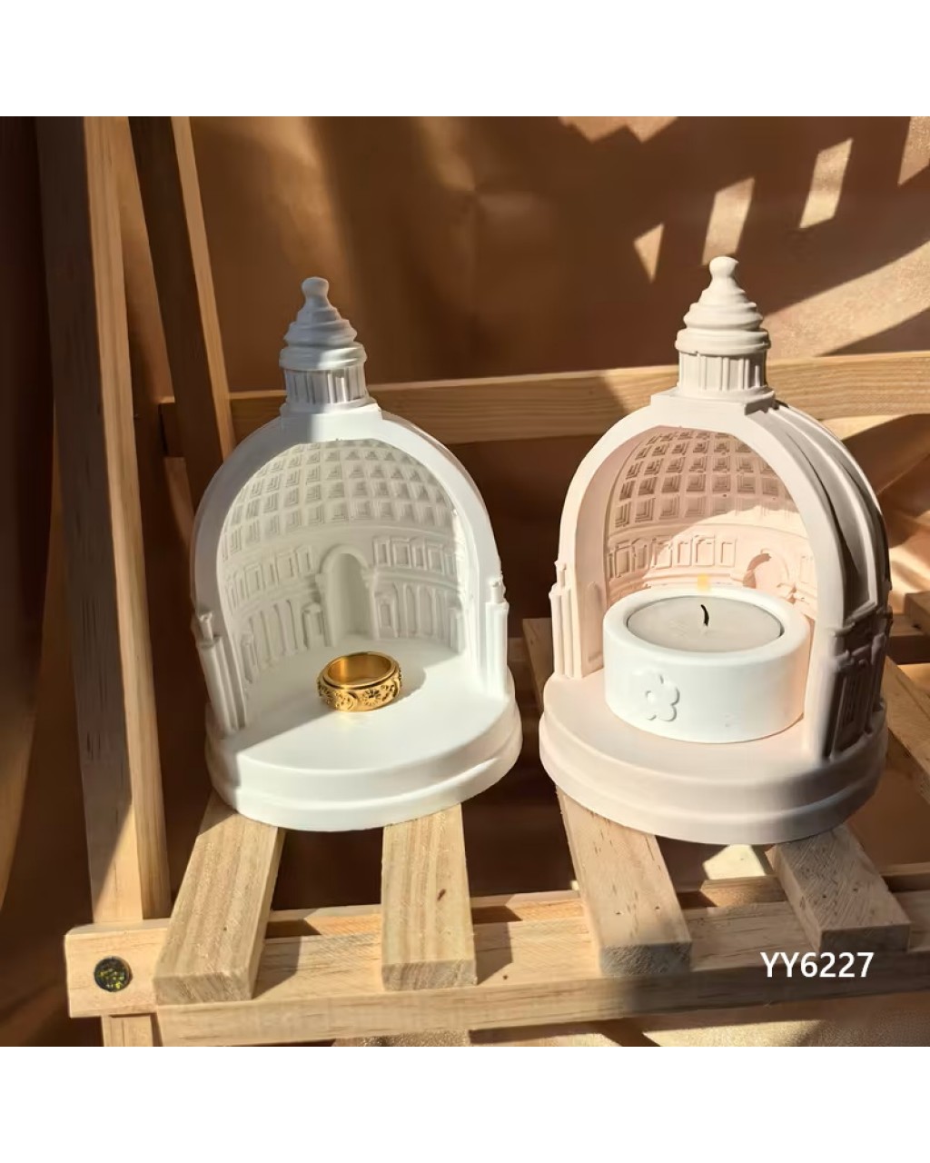 YY6227 – Cami Tasarımlı Tealight Mumluk Silikon Kalıp