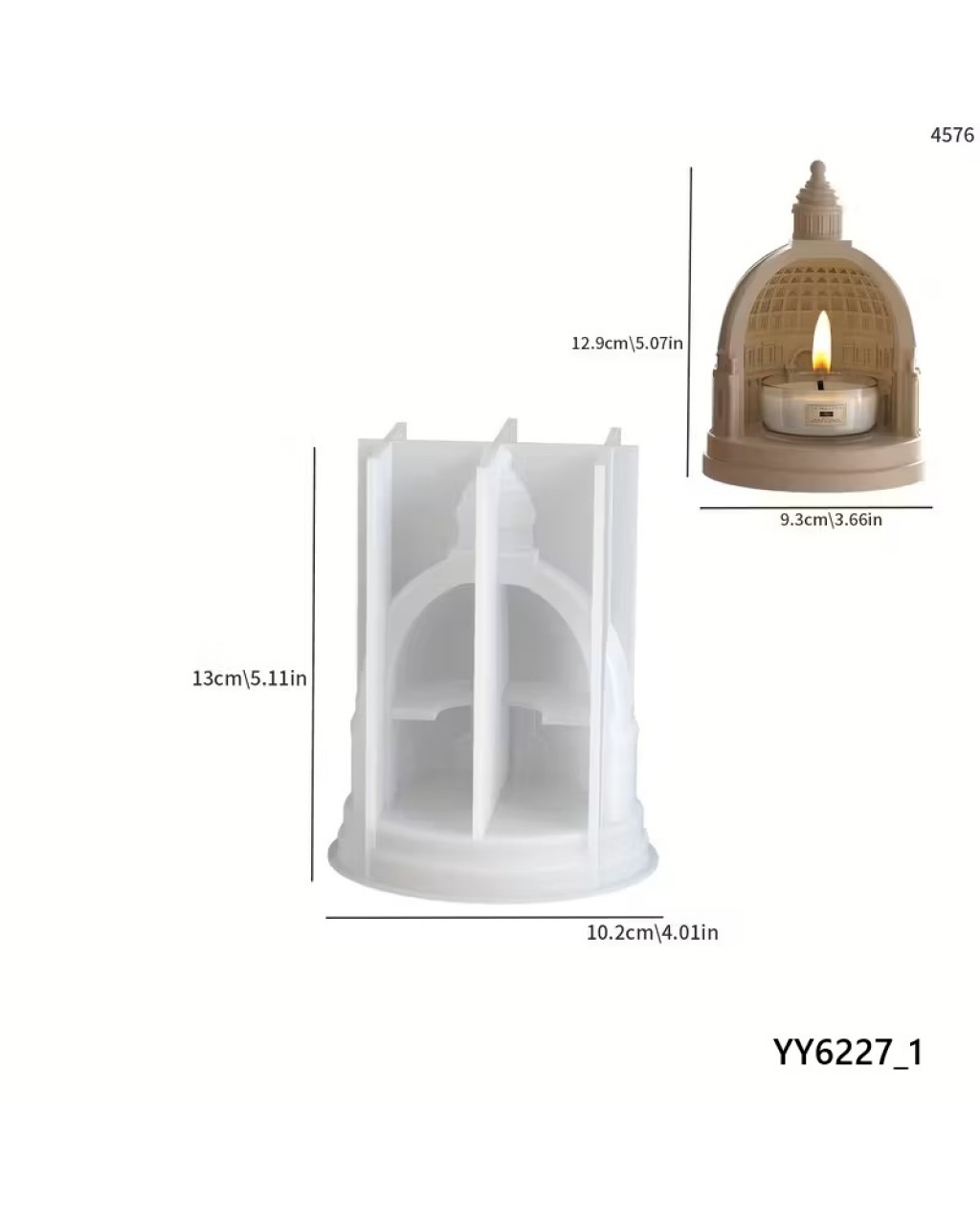 YY6227 – Cami Tasarımlı Tealight Mumluk Silikon Kalıp