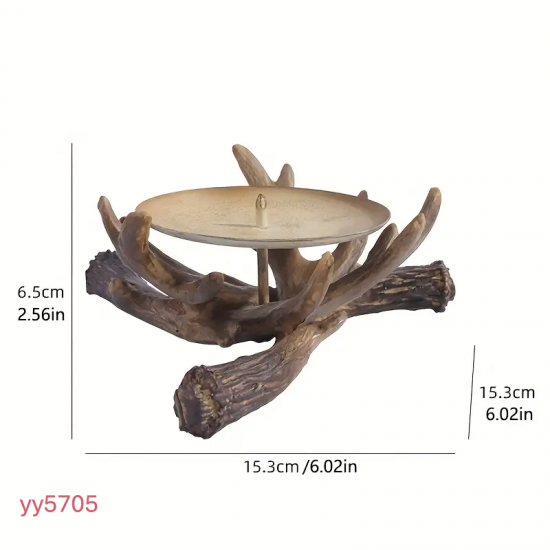 YY5705 Doğal Antler Tasarımlı Mumluk Silikon Kalıp - Şık ve Rustik Dekoratif Figür,Yaratıcı Hediye Seçeneği!