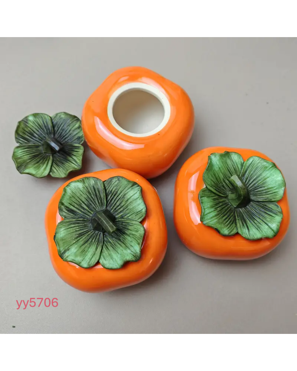 YY5706 Çiçekli Persimmon ( HURMA ) Mumluk Silikon Kalıp - Şık ve Doğal Dekoratif Hediye Seçeneği!
