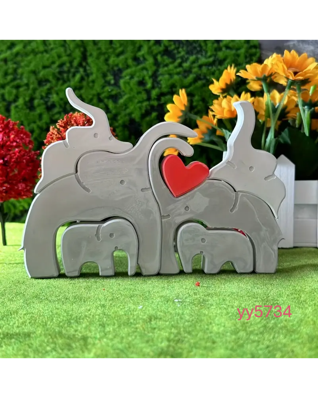  YY5734 Fil Ailesi Silikon Kalıp - Şık ve Sevimli Dekoratif Biblo, Yaratıcı ve Neşeli Hediye Seçeneği!