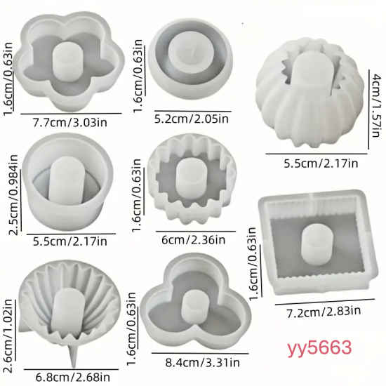YY5663 Renkli Geometrik Mumluk Silikon Kalıp - Yaratıcı ve Şık Dekoratif Mum Kalıbı,Eğlenceli Hediye Seçeneği!