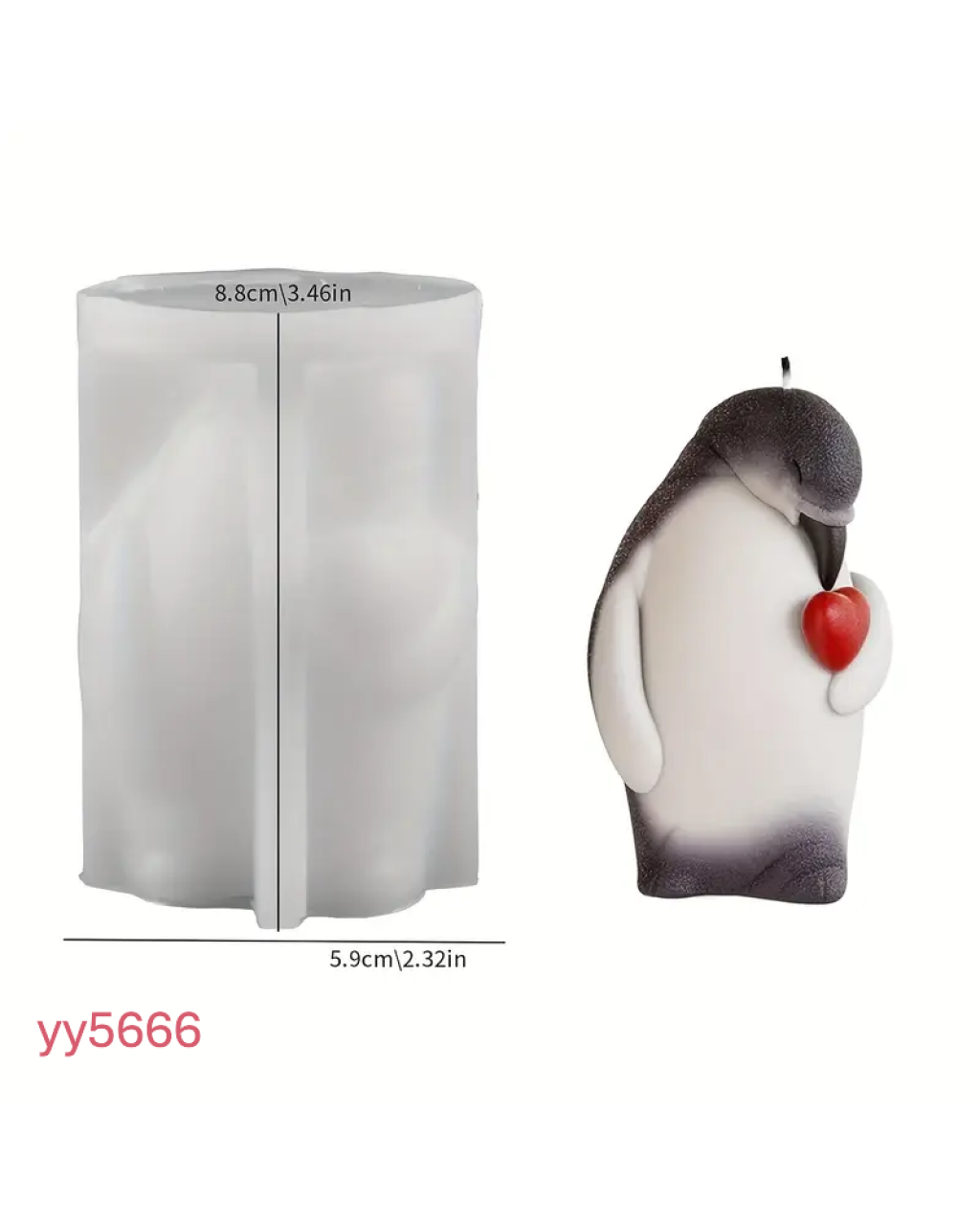 YY5666 Penguen Figürlü Mum Biblo Silikon Kalıp - Sevimli ve Yaratıcı Dekoratif Mum Kalıbı, Şık Hediye Seçeneği!