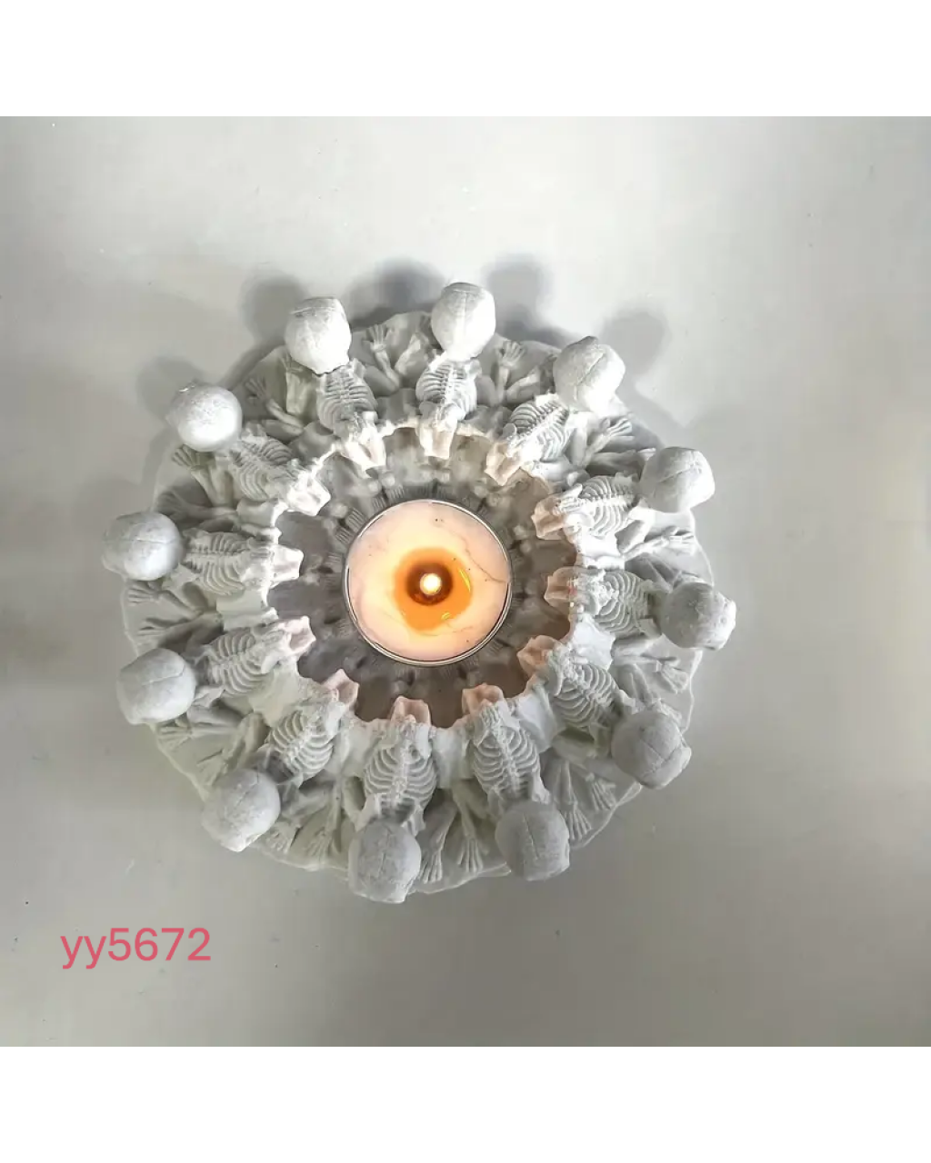YY5672 Gotik İskelet Temalı Mumluk Küllük Silikon Kalıp - Şık Dekoratif Figür, Yaratıcı Hediye Seçeneği!