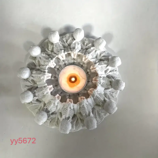 YY5672 Gotik İskelet Temalı Mumluk Küllük Silikon Kalıp - Şık Dekoratif Figür,Yaratıcı Hediye Seçeneği!