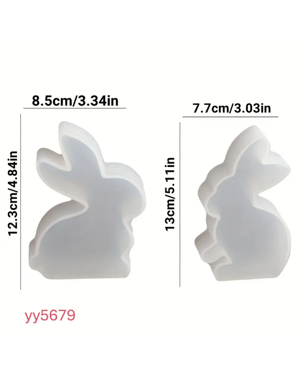 YY5679 2’li Paskalya Tavşanı Biblo Silikon Kalıp – Sevimli ve Özel Dekoratif Hediye!