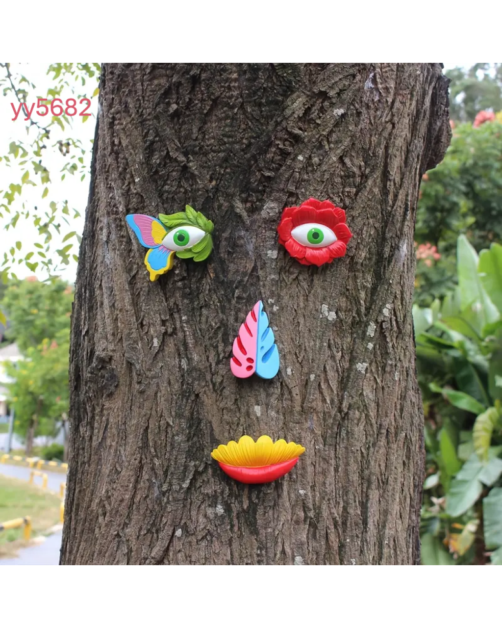 YY5682 4’lü Renkli Reçine Duvar Heykeli Silikon Kalıp – Çiçek, Kelebek, Ağaç ve Yüz Figürleriyle Sanatsal ve Dekoratif Hediye!
