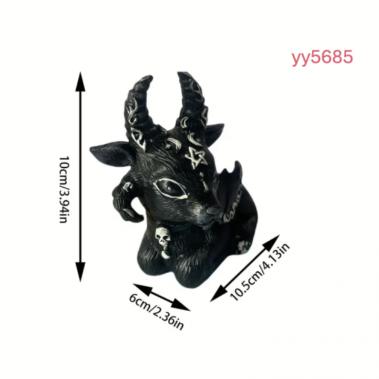 YY5685 Büyülü Boynuzlu Keçi Gotik Biblo Silikon Kalıp – Mistik ve Çarpıcı Dekoratif Hediye!
