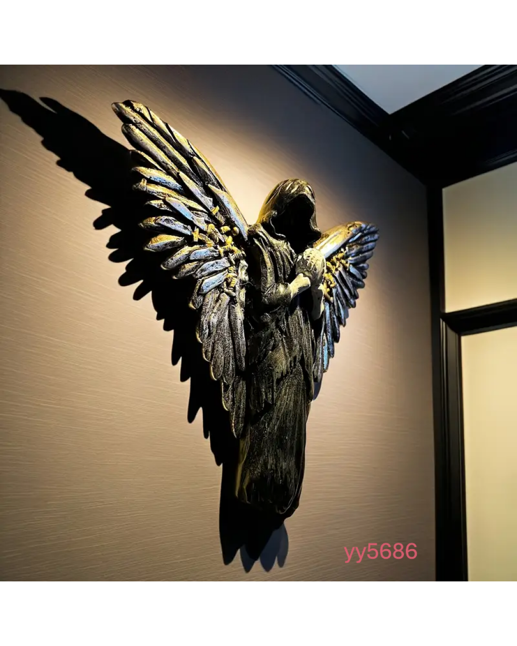 YY5686 Gotik Kanatlı Figür Silikon Kalıp - Şık ve Anlamlı Duvar Dekoru, Yaratıcı Hediye Seçeneği!