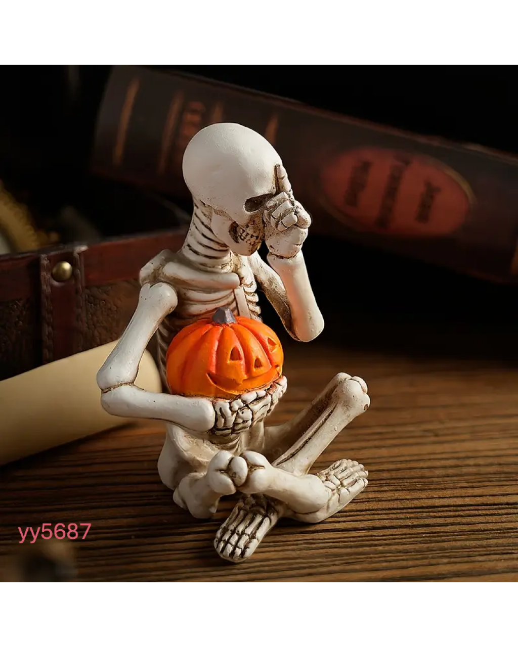 YY5687 İskelet Tasarım Silikon Kalıp - Kabaklı Dekoratif Biblo, Sevdiklerinize Gotik ve Özel Bir Hediye!