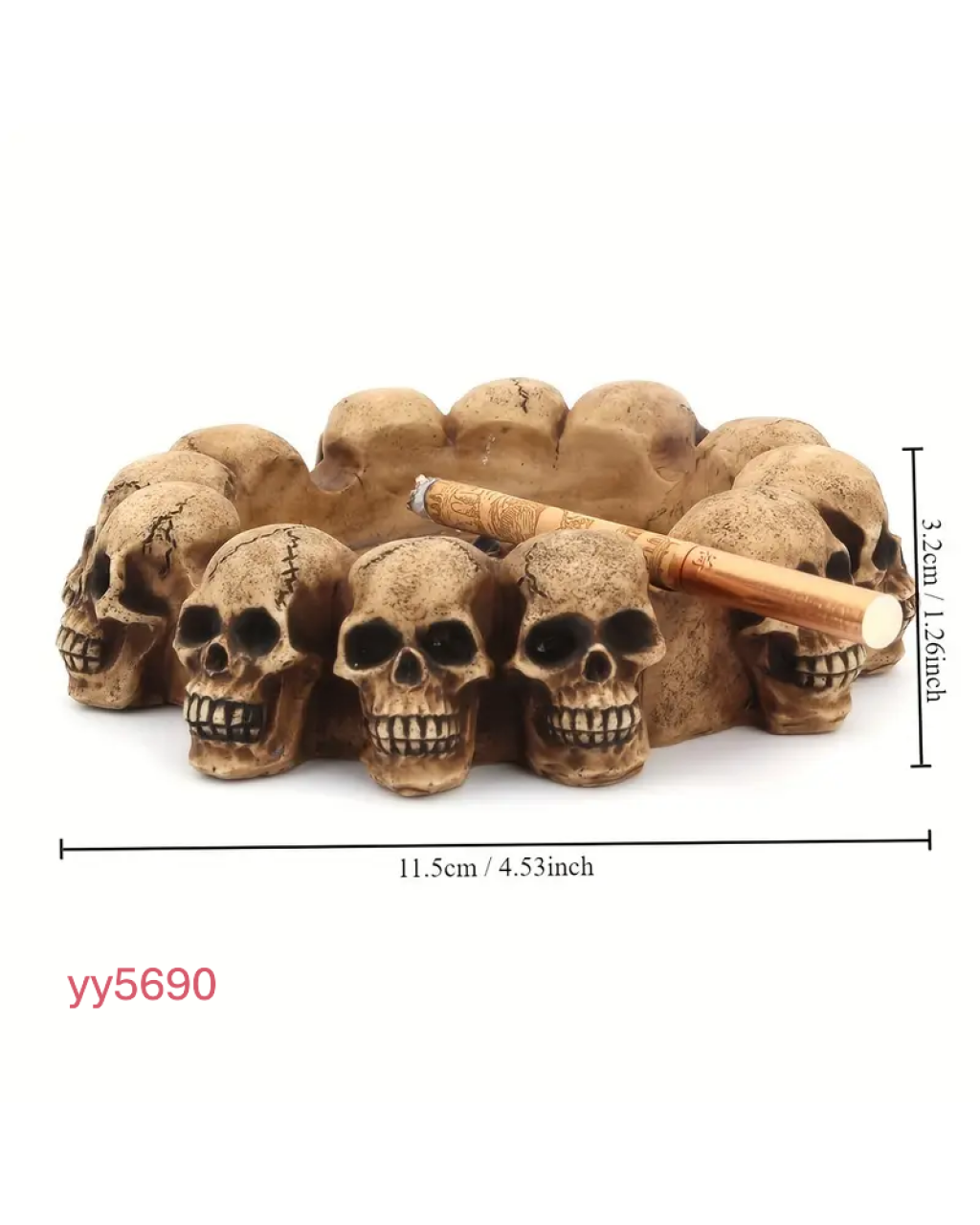 YY5690 Yuvarlak Kafatası Kültablası Silikon Kalıp – Gotik ve Şık Dekoratif Hediye!
