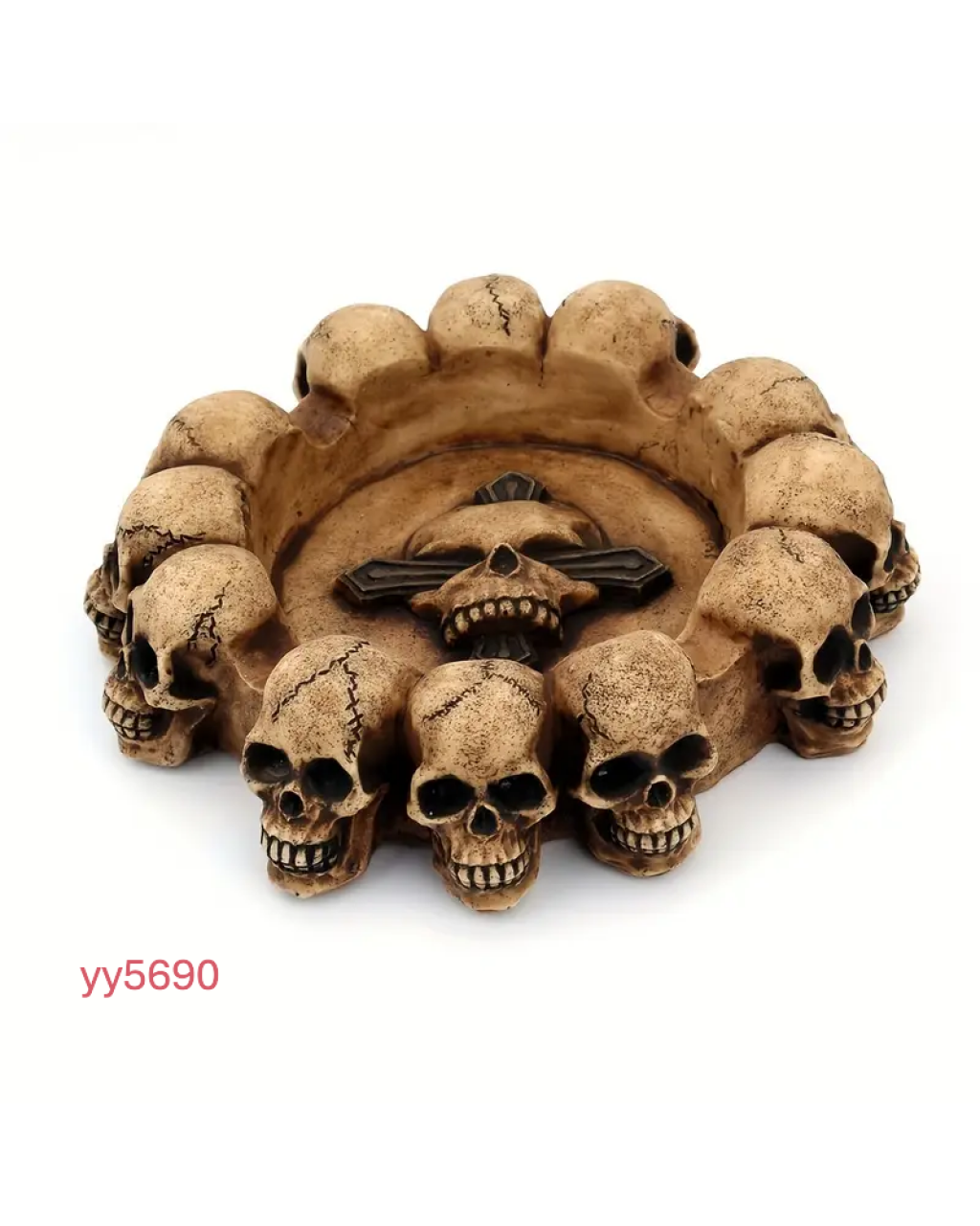 YY5690 Yuvarlak Kafatası Kültablası Silikon Kalıp – Gotik ve Şık Dekoratif Hediye!