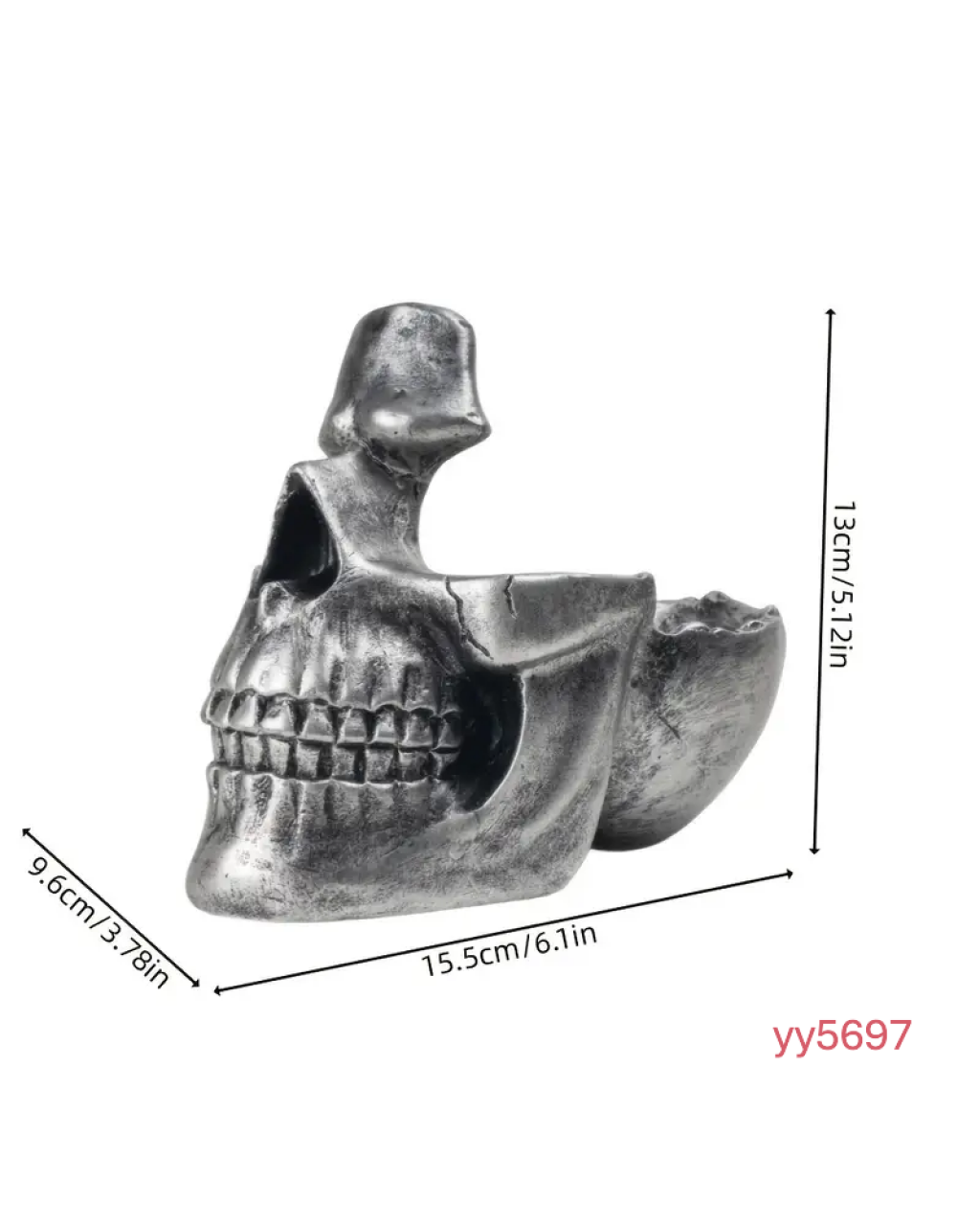 YY5697 Kafatası Küllük ve Biblo Silikon Kalıp - Gotik ve Şık Dekoratif Şamdan, Yaratıcı Hediye Seçeneği!