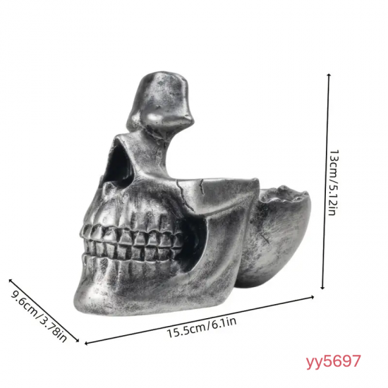 YY5697 Kafatası Küllük ve Biblo Silikon Kalıp - Gotik ve Şık Dekoratif Şamdan,Yaratıcı Hediye Seçeneği!