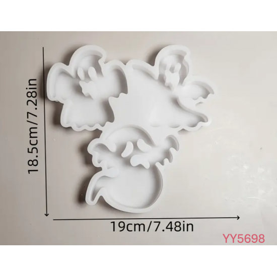 YY5698 Hayalet Mum Biblo Silikon Kalıp (3'lü Set) • El Yapımı Halloween Temalı Dekor ve Özel Günler için Hediye Seçeneği!