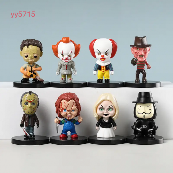 YY5715 Korku Filmleri Figürleri Mini Seti Silikon Kalıp - Jason,Chucky,Pennywise ve Daha Fazlası,Koleksiyonluk Hediye Seçeneği!