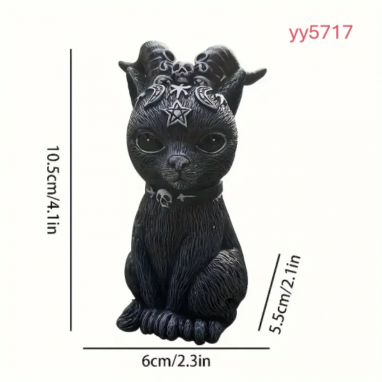 YY5717 Gotik Kedi Figürü Silikon Kalıp - Korkutucu ve Şık Dekoratif Biblo,Yaratıcı Hediye Seçeneği!