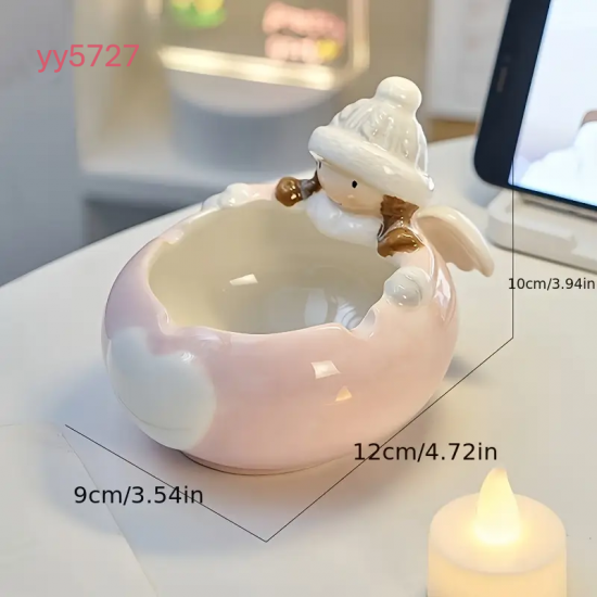 YY5727 Melek Figürlü Mumluk Silikon Kalıp - Şirin ve Yaratıcı Dekoratif Hediye Seçeneği!