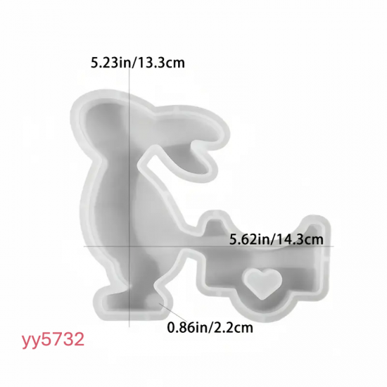YY5732 Tavşan Figürlü Silikon Kalıp - Sevimli ve Yaratıcı Dekoratif Kalıp,Şirin Hediye Seçeneği!