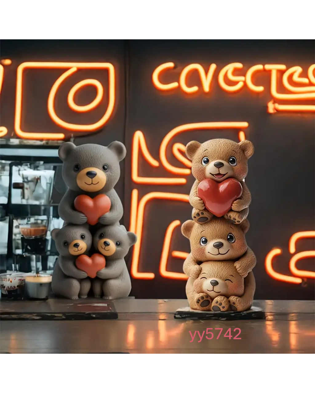  YY5742 Ayıcık Figürlü Biblo Silikon Kalıp - Sevimli ve Yaratıcı Dekoratif Biblo, Yaratıcı Hediye Seçeneği!