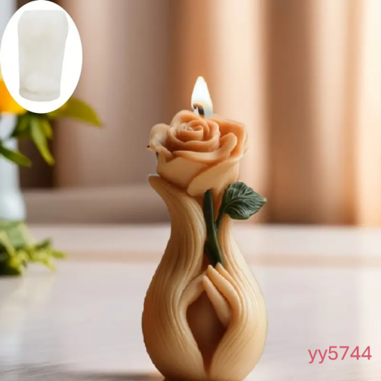 YY5744 Gül Figürlü Mum Silikon Kalıp - Zarif ve Şık Dekoratif Mum,Yaratıcı Hediye Seçeneği!