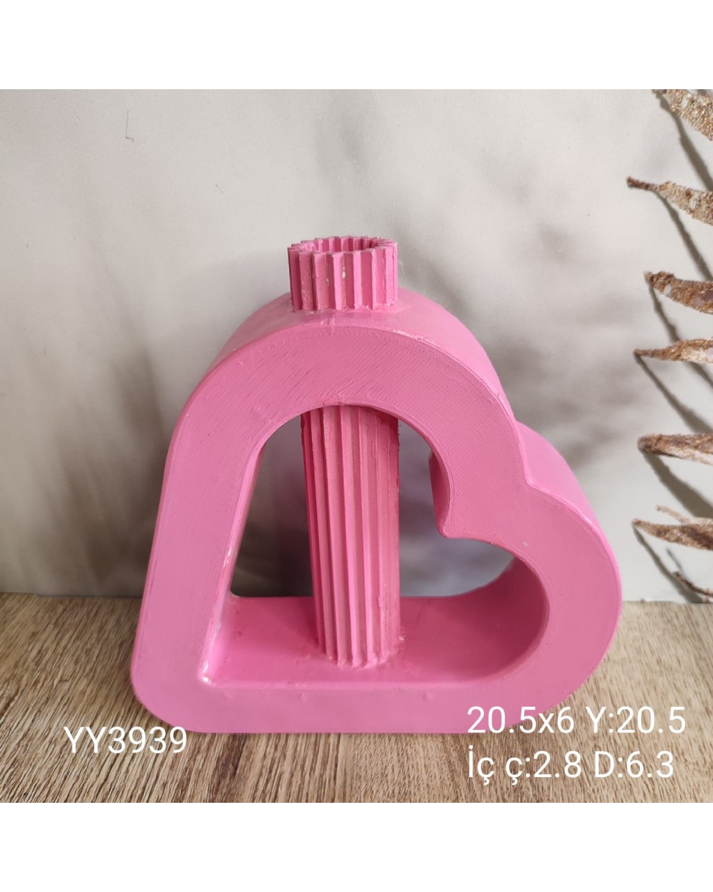 YY3939 Kalpli Çizgili Borulu Vazo