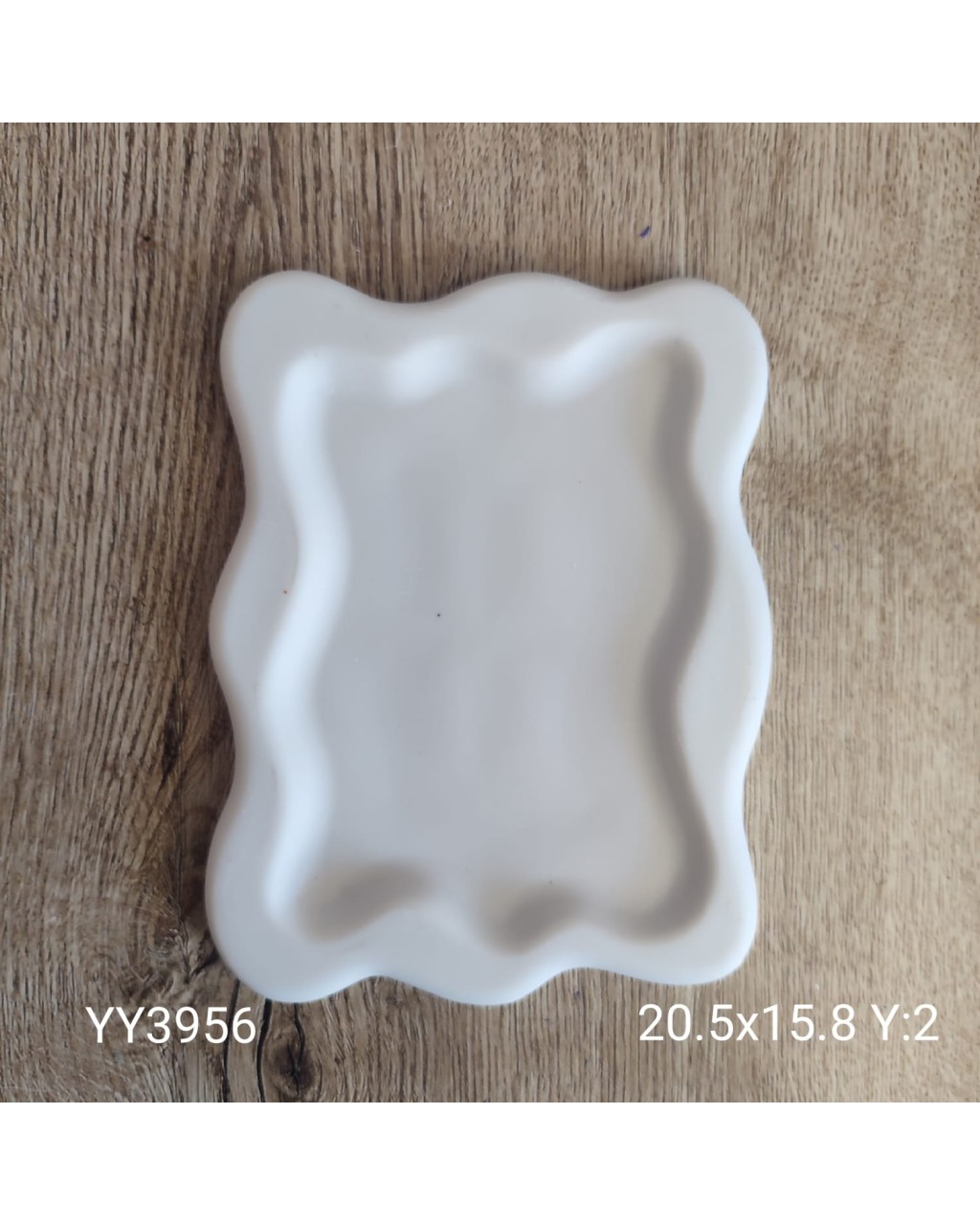 YY3956 - Dalgalı Dikdörtgen Sunumluk - SİLİKON KALIP