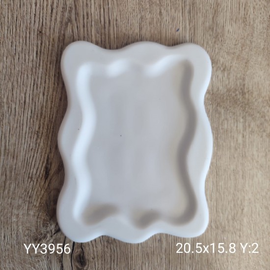 YY3956 - Dalgalı Dikdörtgen Sunumluk - SİLİKON KALIP YY3956 - Dalgalı Dikdörtgen Sunumluk - SİLİKON KALIP