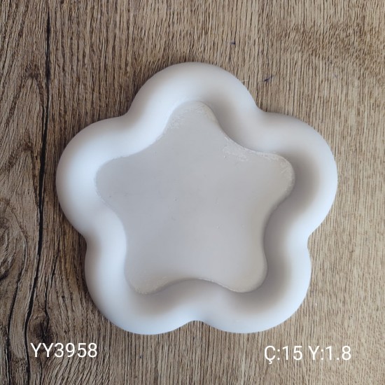 YY3958 - Dalgalı Yıldız Sunumluk - SİLİKON KALIP YY3958 - Dalgalı Yıldız Sunumluk - SİLİKON KALIP