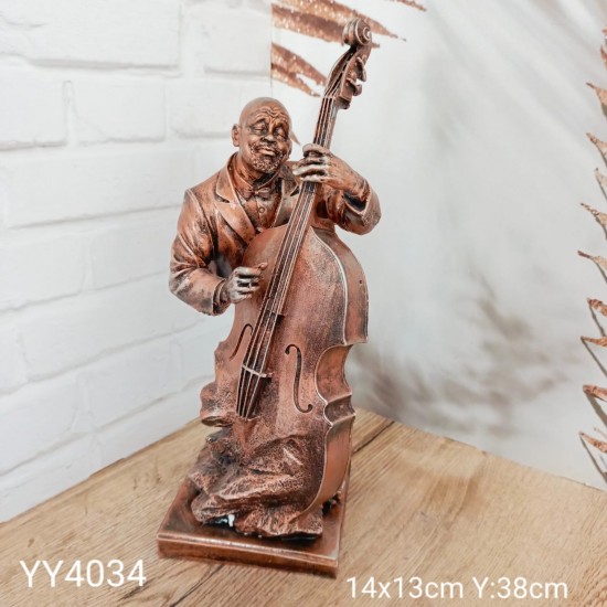 YY4034 Kontrbas Keman Çalan Siyahi