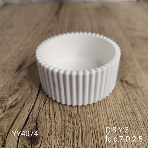 YY4074 Çizgili Mumluk 8Cm