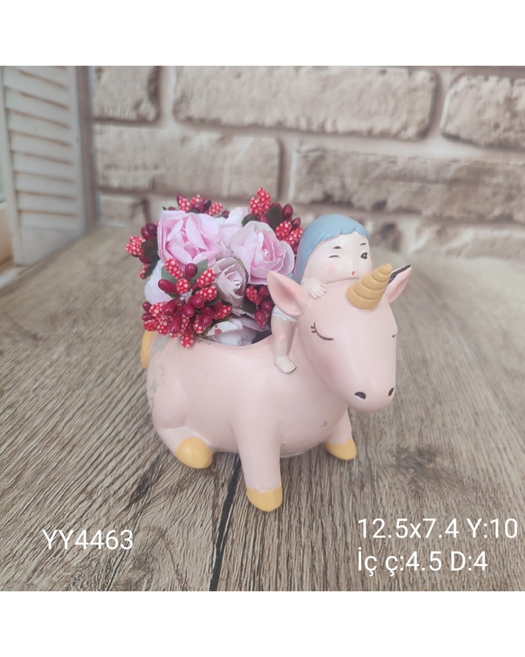 YY4463 Unicorn Figürlü Kız Sukulent Saksı Silikon Kalıp • El Yapımı Saksı Tasarımları için Hediye Seçeneği!