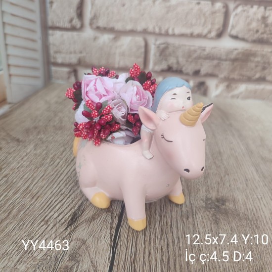 Unicorn Figürlü Kız Sukulent Saksı Silikon Kalıp • El Yapımı Saksı Tasarımları için Hediye Seçeneği!